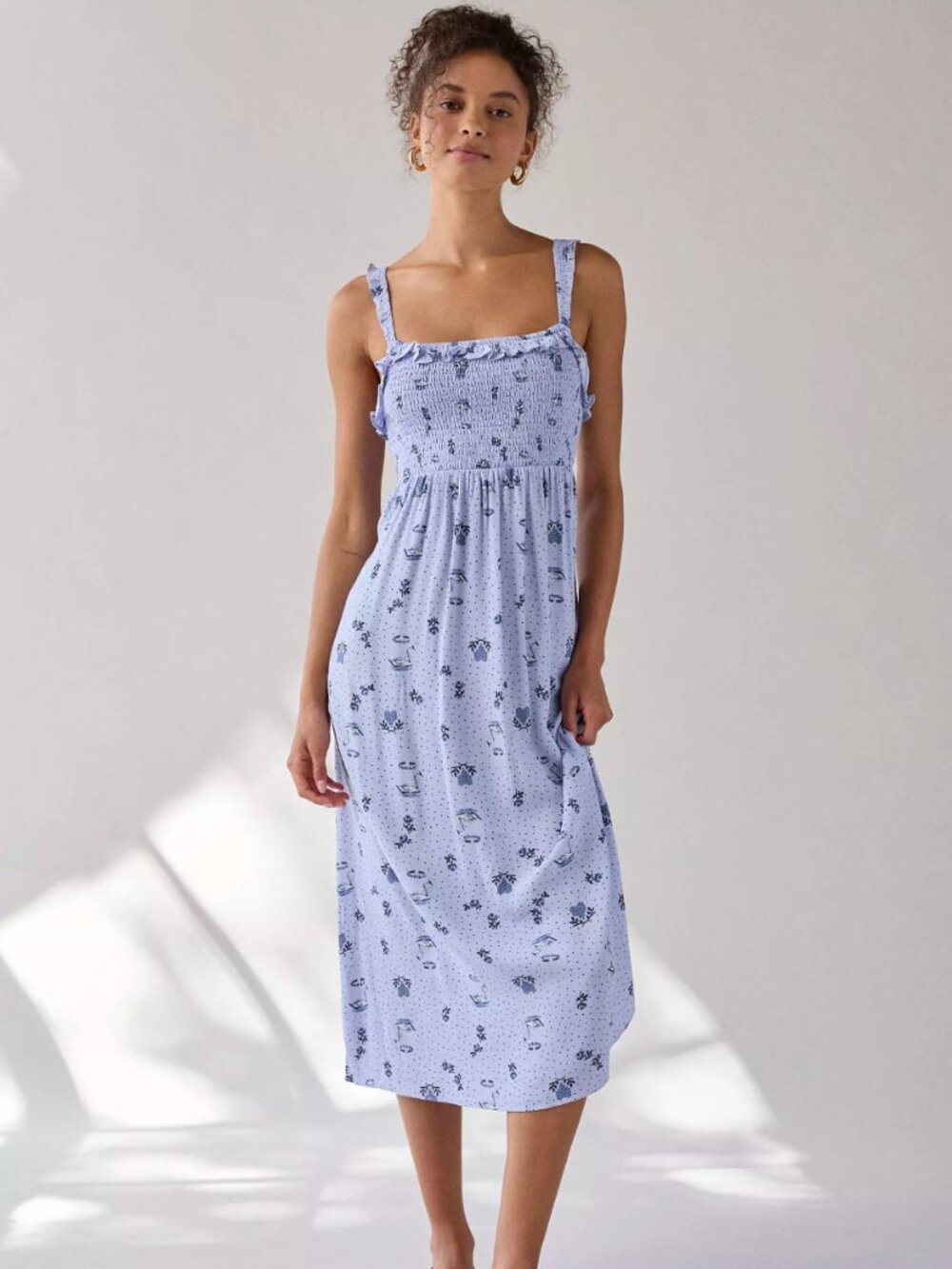 Urban Outfitters swan print midi dress